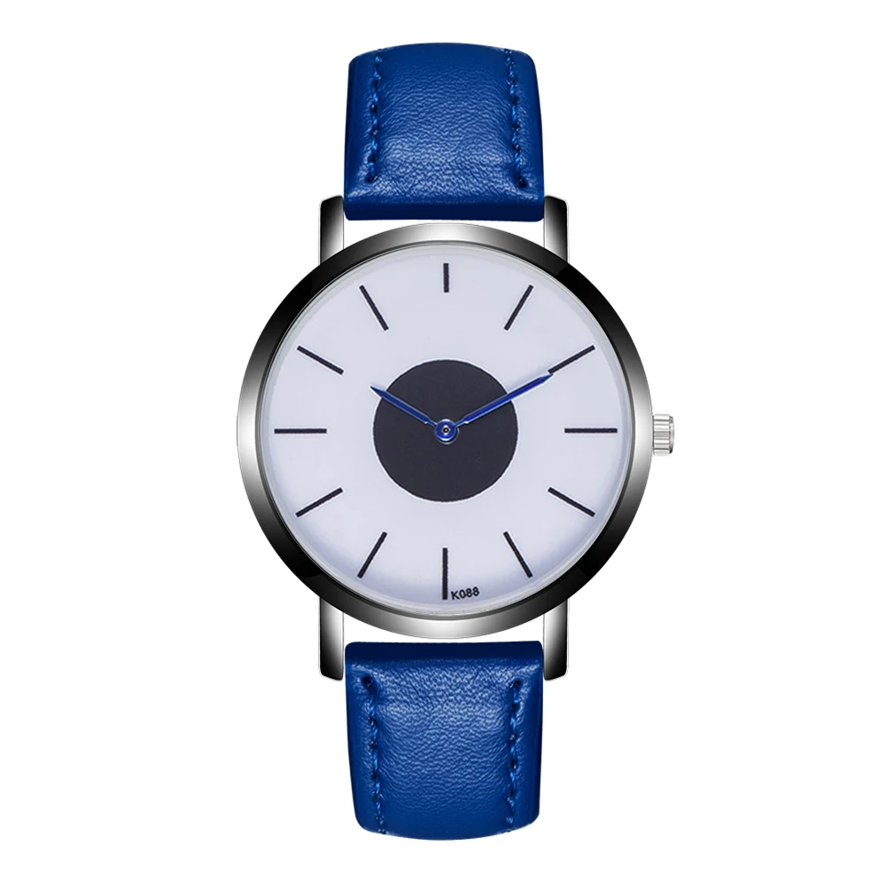 Часы наручные мужские кварцевые с кожаным ремешком Простые Модные Аналоговые