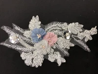 bridal corded lace applique 3d flower applique beaded sequins lace applique for bridal headpiece costume design home decor p