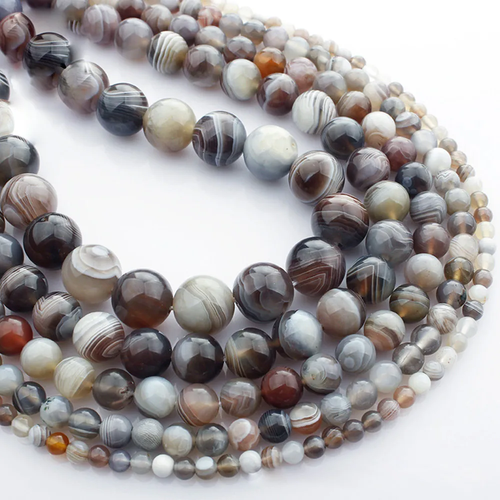 

15"(37~39cm) Strand 4/6/8/10/12mm Round Natural Persian Gulf Agate Stone Loose Spacer Beads Lot For Jewelry Making DIY Findings