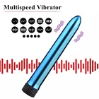 Вибратор анальный водонепроницаемый силиконовый, 6 цветов, 10 режимов