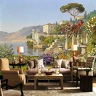 Самоклеящиеся обои по индивидуальному размеру, Объемная картина маслом в виде пейзажа Эгейского моря, для гостиной, столовой, декор для заднего фона