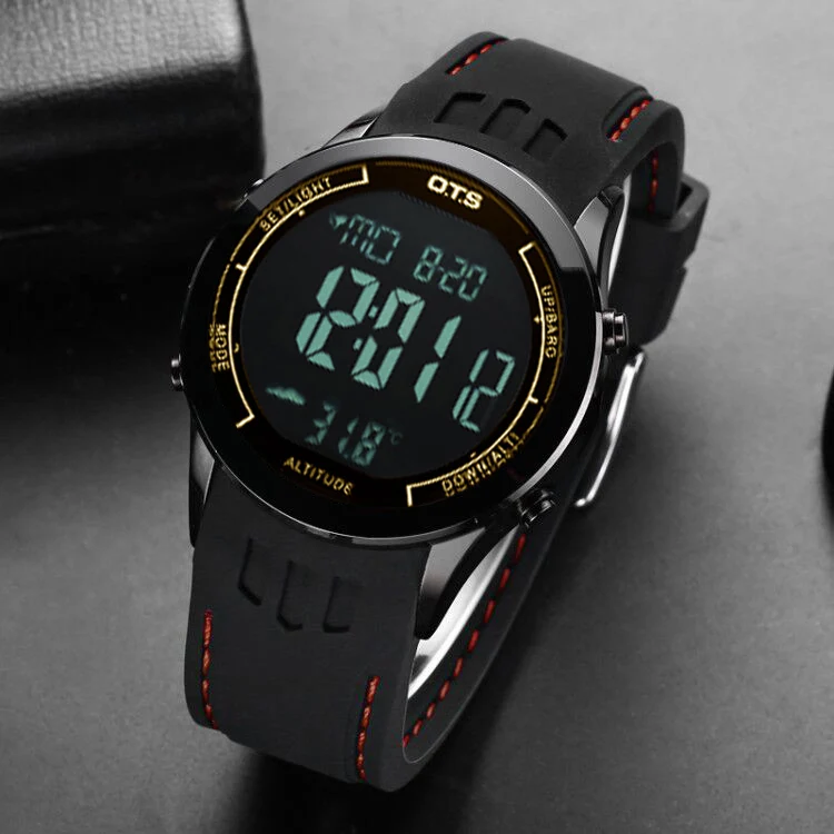 Black Gold Rubber OTS мужские спортивные часы 30 м водонепроницаемые цифровые светодиодные армейские часы мужские модные повседневные электронные наручные часы - Цвет: Black Gold Rubber