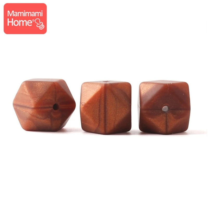 Bronze Brown Mamihome 5 шт. Детские Прорезыватели для кормления 17 мм силиконовая восьмиугольная бусина может жевать DIY Ювелирные изделия игрушки для коляски Аксессуары для кормления Детские трофеи - Цвет: Bronze Brown