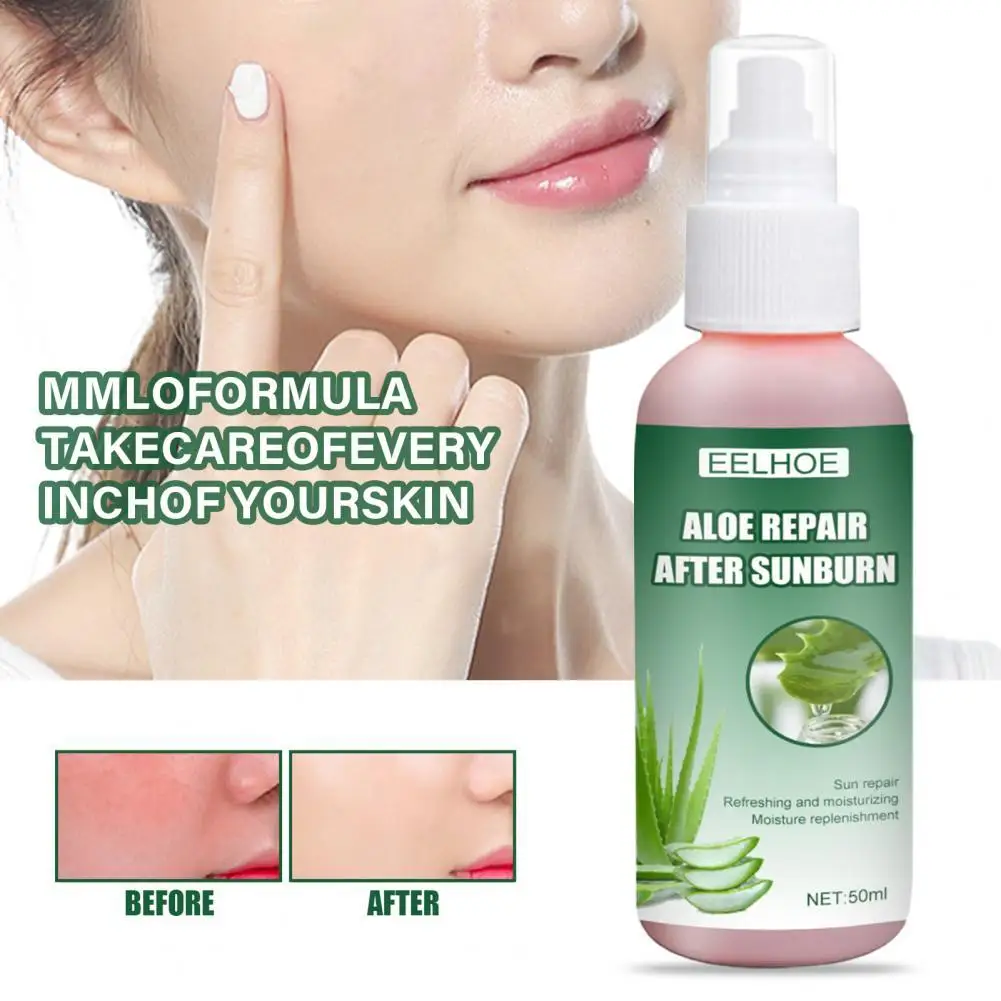 

50ML Aloe Gel Spray Natural Portable Herbal Essence Sunburn Aloe Repair Spray for Outdoor