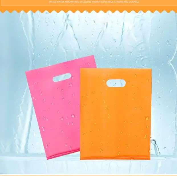 100 шт./упак. пластиковая сумка с ручкой и логотипом на заказ большая для покупок