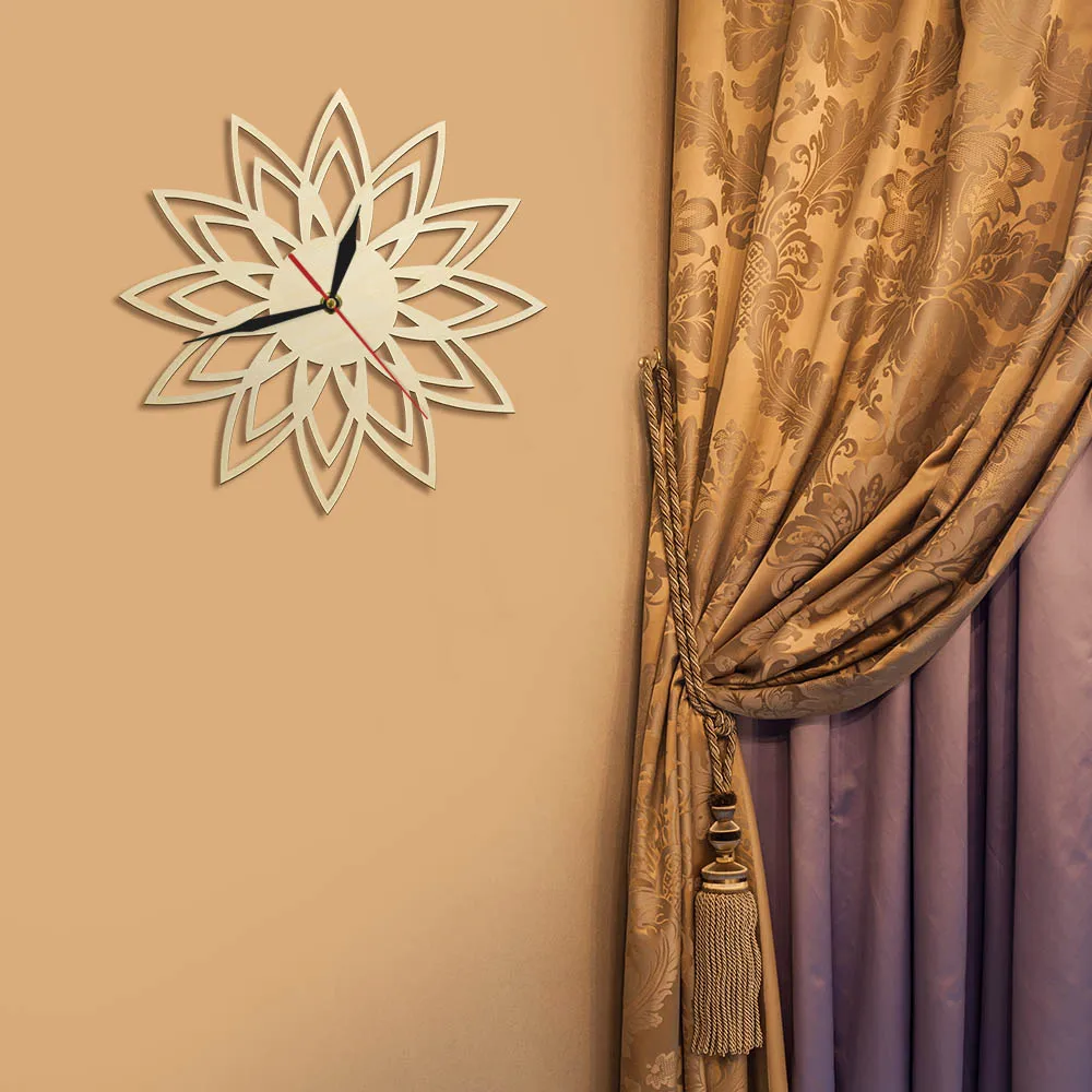 Mid Century современные деревянные настенные часы Sunburst домашний декор бесшумные не тикающие настенные часы натуральные настенные художественные бесшумные настенные часы