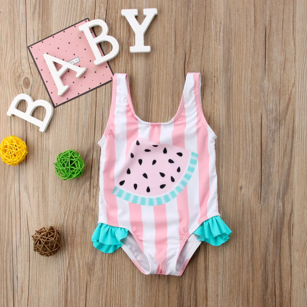 

2020 Kids Bathing Suits Girls One Piece Swimwear Girls Infant Swimsuit Girl Child Summer Bikini Watermelon Print Beachwear