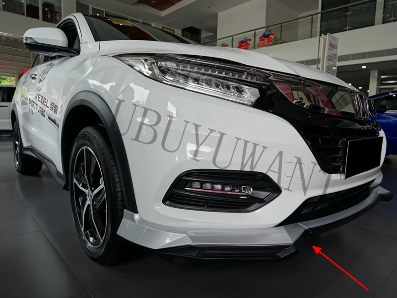 Для Honda HRV VEZEL 3 шт. автомобильный передний нижний бампер диффузор для губ и 1 шт. задний бампер спойлер Комплект кузова