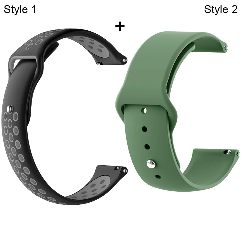 Black grey-ArmyGreen Ремешок для Xiaomi Amazfit Pace Stratos GTR 47 мм для huawei GT 2 46 мм Honor Magic Dream ремешок для samsung gear S3 Galaxy 46 мм - Цвет: Black grey-ArmyGreen