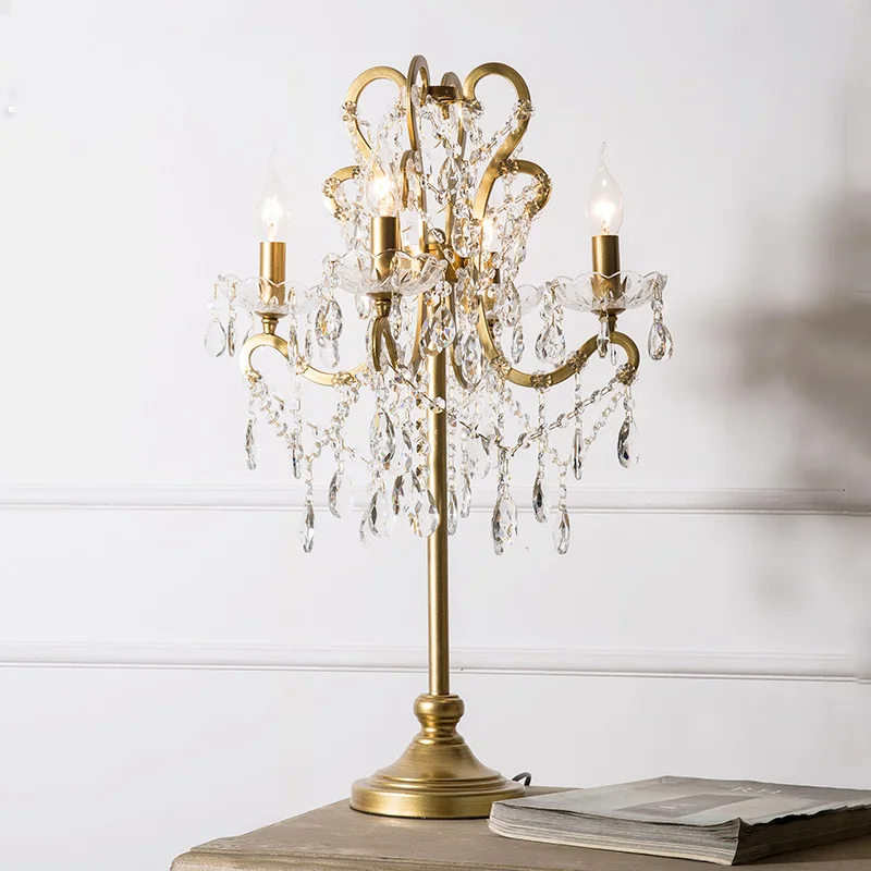 Хрустальные настольные лампы для спальни гостиной светодиодный прикроватный