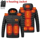 Многозонная мужская зимняя куртка с электроподогревом, охотничий костюм, куртка с длинным рукавом, парка, жилет с USB-подогревом, теплая мотоциклетная куртка
