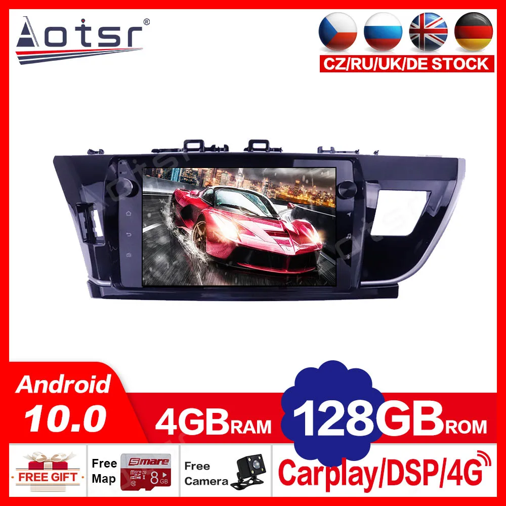 

Maps WiFi 4G+128G ROM DSP 2 din Android 10.0 Car Radio Multimedia Video Player For Toyota Corolla 2013 2014 2015 2016 Carplay