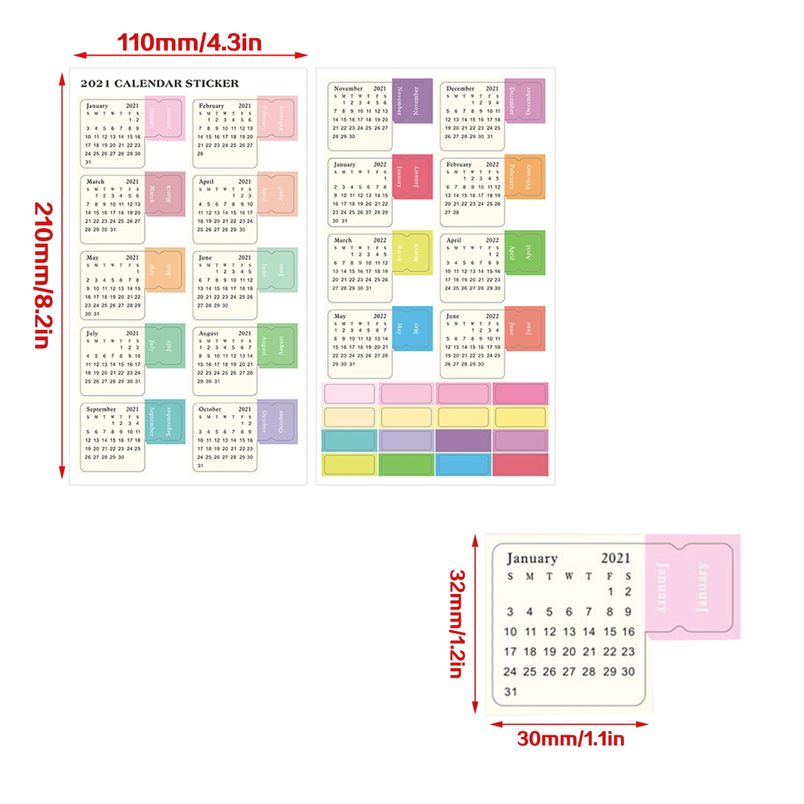 

A6 Transparent Bookmark Ruler Notebook Binder Pocket Document Filing Bags 14Pcs Waterproof PVC Paper Calendar Index Stickers