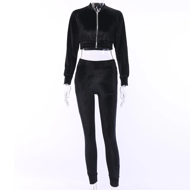 Бархатный набор для бега женский зимний спортивный костюм спортивные штаны