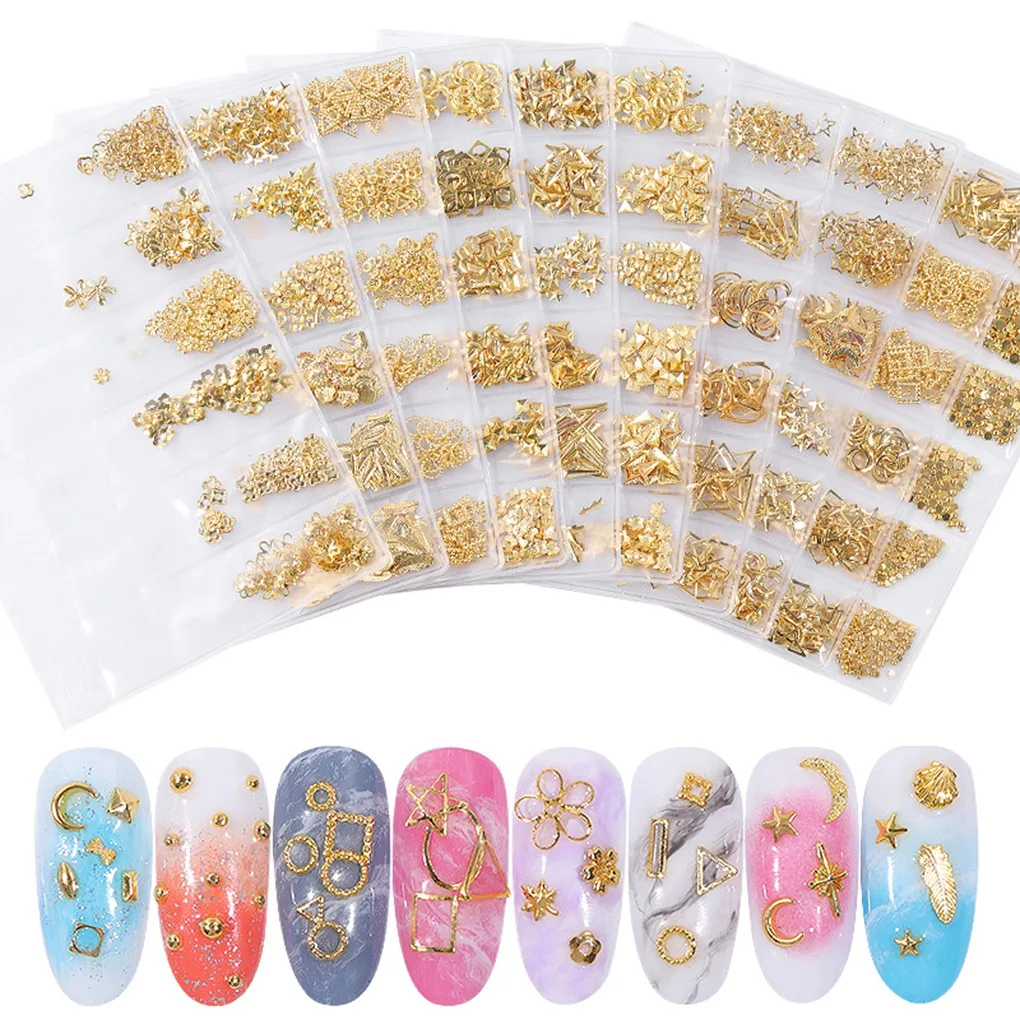 

Hollow Metal Nail Decorations Beads Manicure Nails Art Ornamental Fragment Kit DIY Beauty Accessories