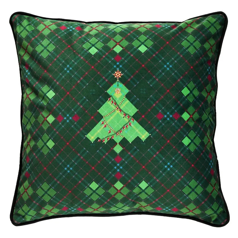 Рождественский зимний олень шотландский буйвол клетчатый красный чехол для