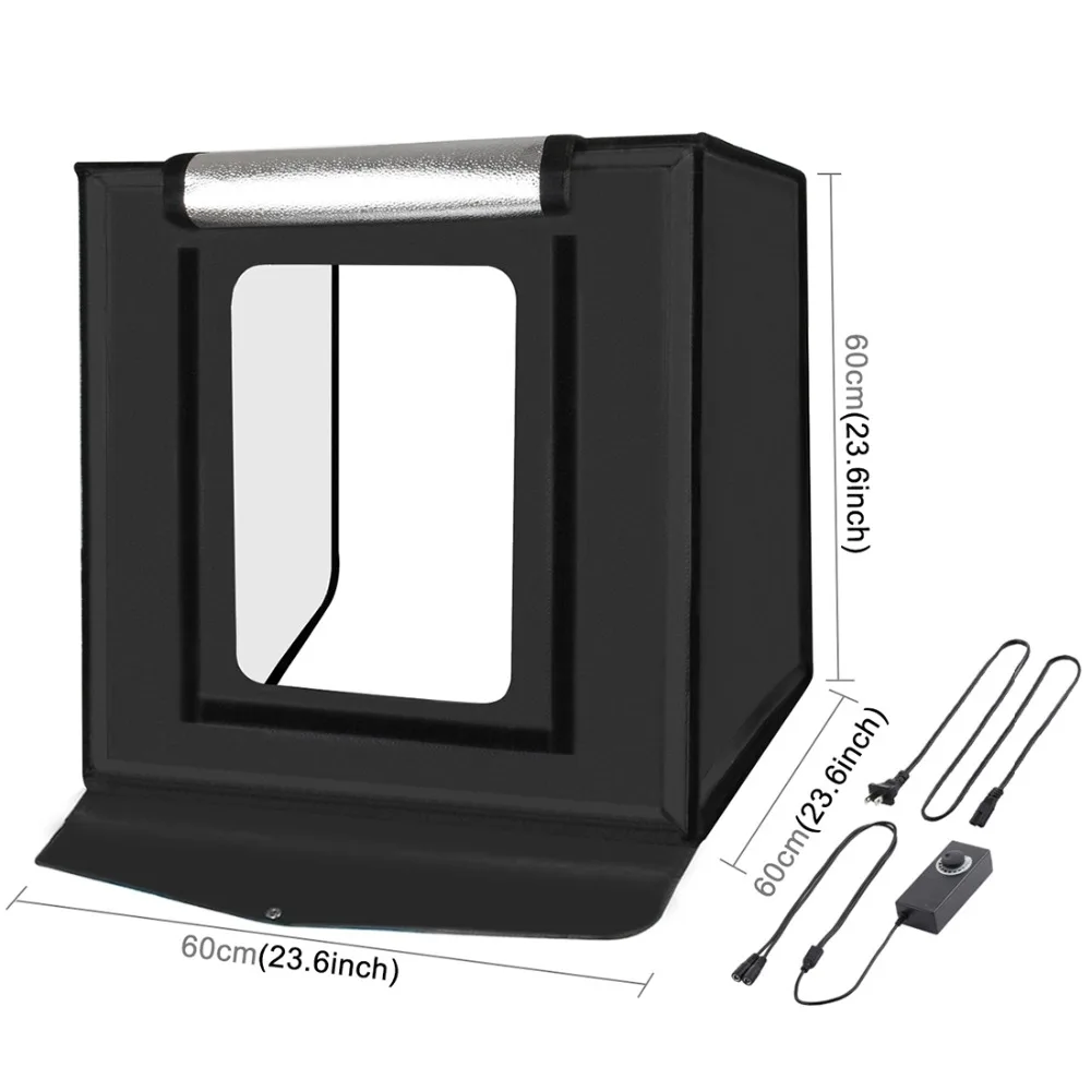 PULUZ 60*60 см 24 дюйма Портативный фотостудия коробка фотография Софтбокс 60 Вт белый освещение студия съемки палатка коробка наборы и 6 фонов