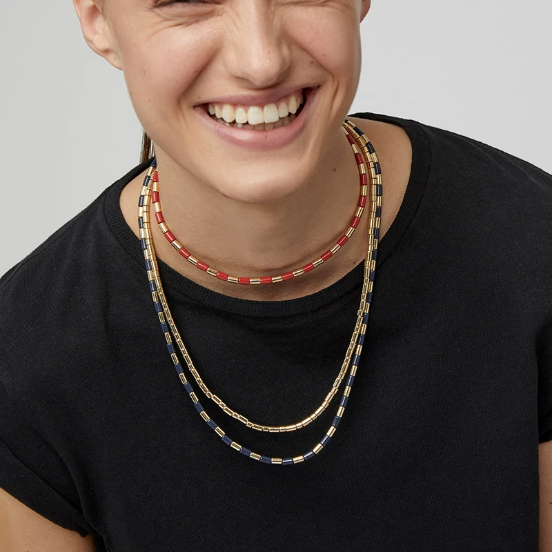 Женское богемное ожерелье чокер brioche boho летнее с радужными бусинами для девочек