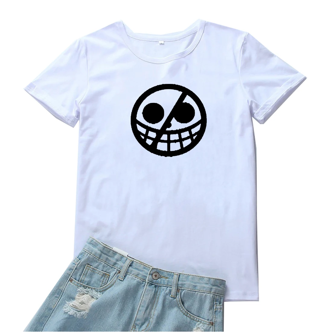 Женская Футболка Harajuku с рисунком улыбки Забавные футболки простым женская