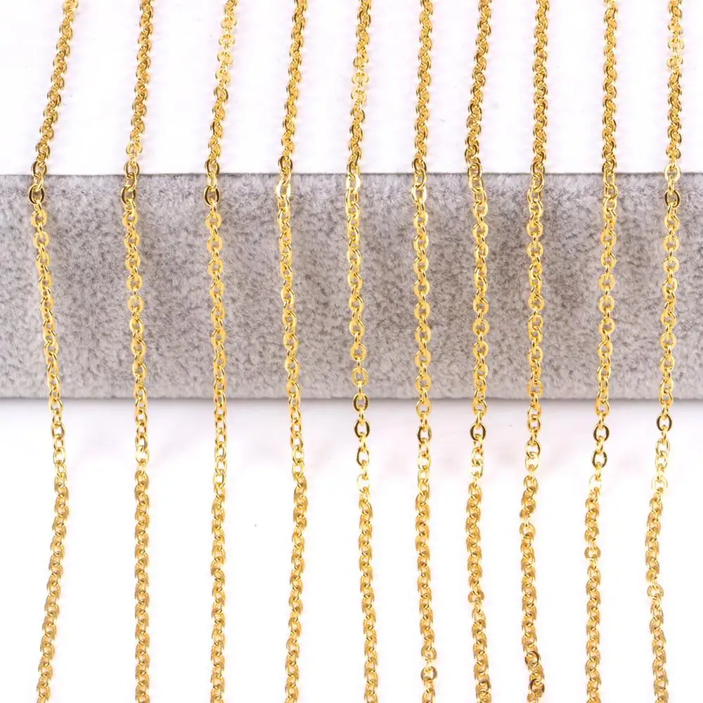 

5/10/20/50/100pcs/Lot 2/2.4/3.2mm Cool Women Men Wholesale Stainless Steel Thin Cross Link Chain Necklace