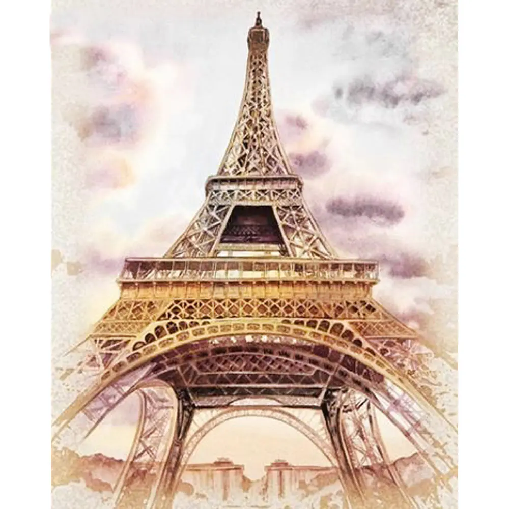 

DIY Алмазная картина с башней полная дрель круглая Алмазная вышивка картина Стразы Алмазная мозаика мультфильм домашний декор