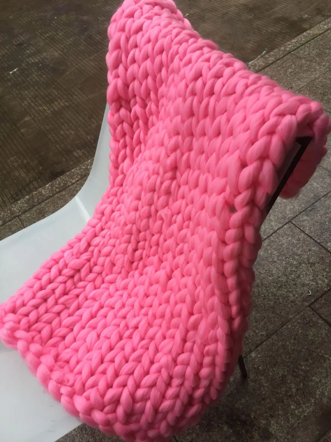 Rose red Вязаные одеяла, пряжа, вязаная, ручная вязка, теплые, толстые, вязаные, дешевые, из мериносовой мягкой шерсти, толстый объемный диван - Цвет: Rose red