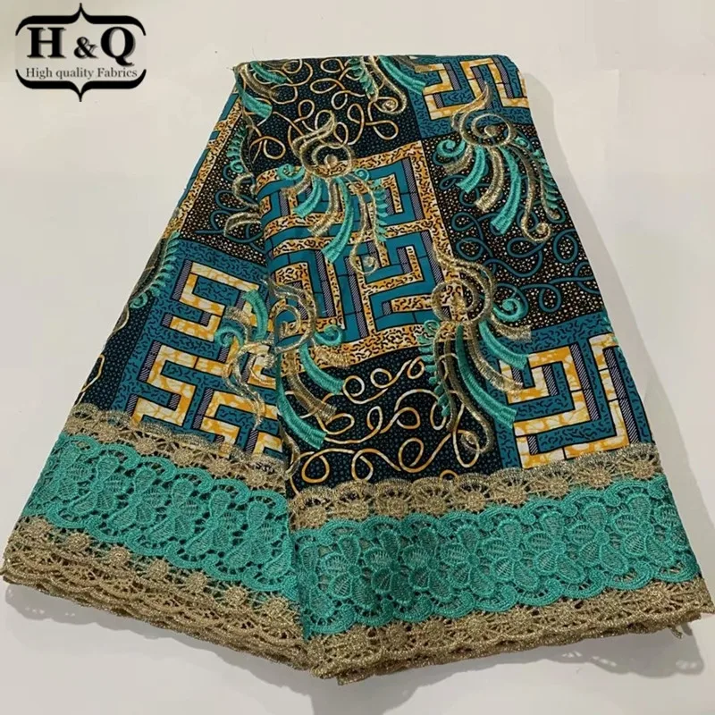 

H&Q prevalent african batik lace wax fabric 100% cotton embroidery 6 yards/pcs nigerian guipure lace water soluble fabrics H0931