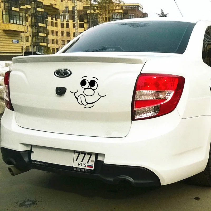 Смешной автомобиль с улыбающимся лицом для Авто/бампера/окна виниловая наклейка