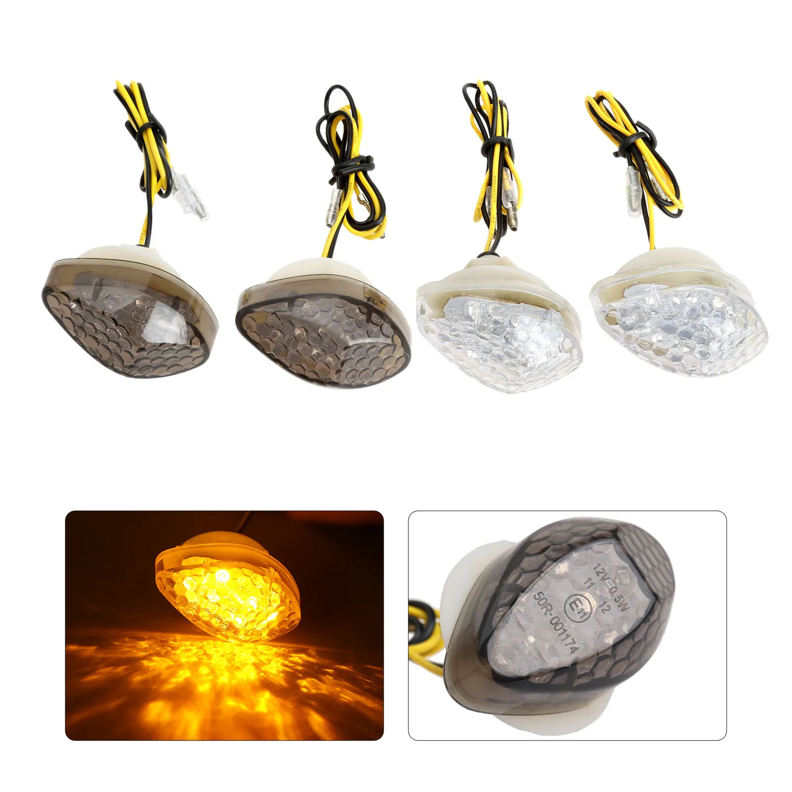 

Светильник поворота для мотоцикла, 12 В, 2 шт., прозрачный дым, подходит для мотоциклов Honda с монтажным болтом 10 мм