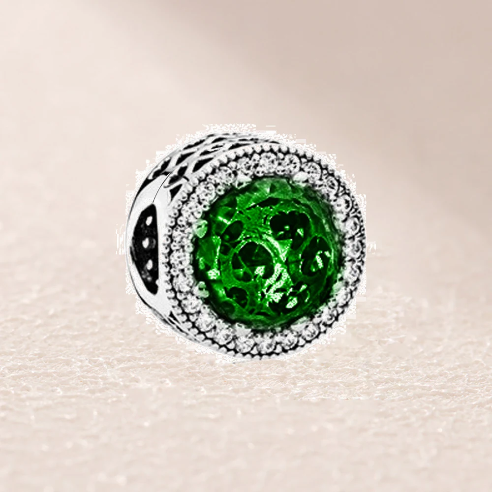 

796239CZN GREEN RADIANT HEARTS CLIP.