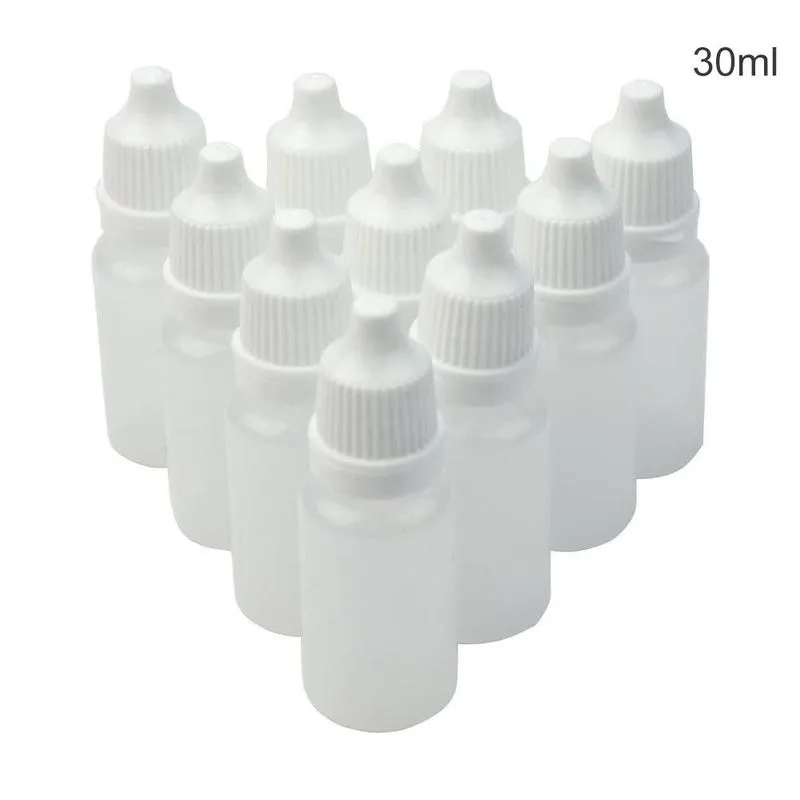 

10pcs/set 30ml Plastic Eye Drop Bottle Bottles Container Vials, Suit For Solvents Plastic Eye Drop Bottle Cosmetic Products