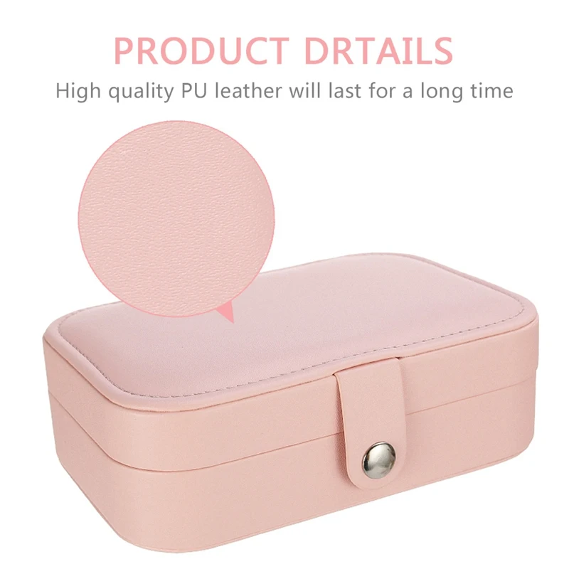 

Jewelry Box Portable Storage Organizer Earring Holder Zipper Women Jewelry Display Travel Case 16*11*5cm