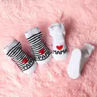 Носки для малышей хлопковые нескользящие носки-тапочки для маленьких мальчиков и девочек люблю мама папа носки с надписью нескользящие носки