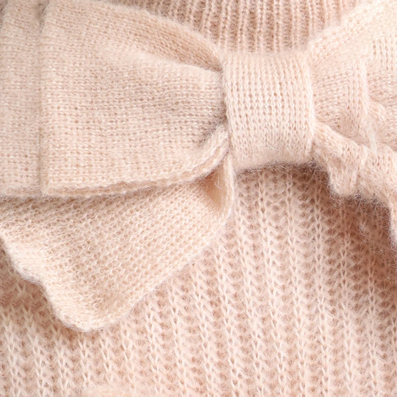 HIGH QUALITY New Fashion 2020 Fall Winter Designer Sweater Women's Lantern Seeve Bow | Женская одежда