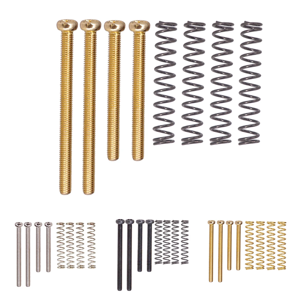 

1 Set Iron Electric Bass Bridge Tailpiece Screws+Springs Adjusting Screws Musical Instrument Accessory