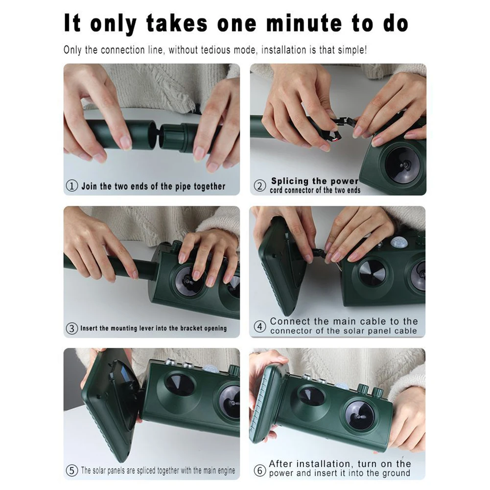 Ультразвуковой отпугиватель животных на солнечной батарее средство для защиты