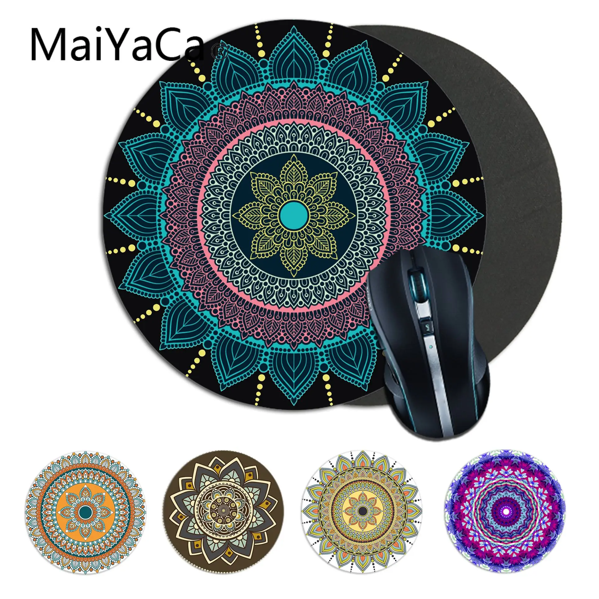 

MaiYaCa Vintage Bohemian Mandala flower Gaming Mouse Pad Computer Mats gamer Mouse pad Rug For PC Laptop Notebook gamer desk pad