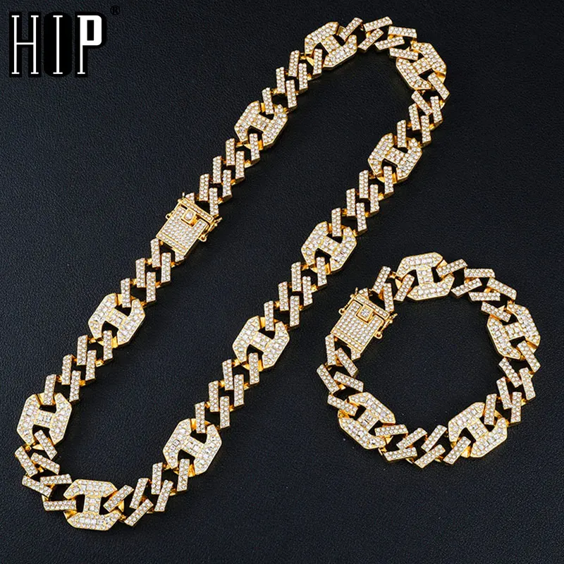 

Хип-хоп 17 мм Bling AAA + ледяной сплав Стразы кофейные зерна зубец кубинские звенья цепи браслет ожерелье для мужчин ювелирные изделия