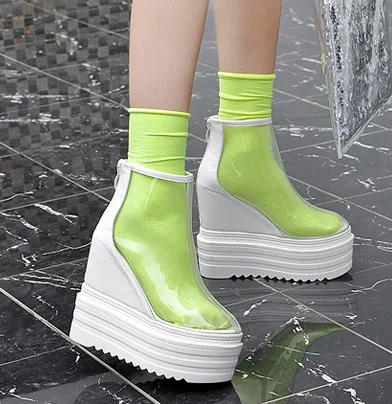 Женские Прозрачные ботинки новинка 2019 европейские и американские короткие на