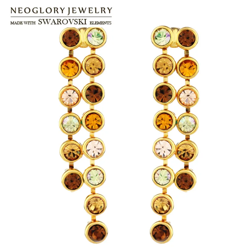Neoglory Auden длинные серьги-капельки с круглыми бусинами и стразами геометрические