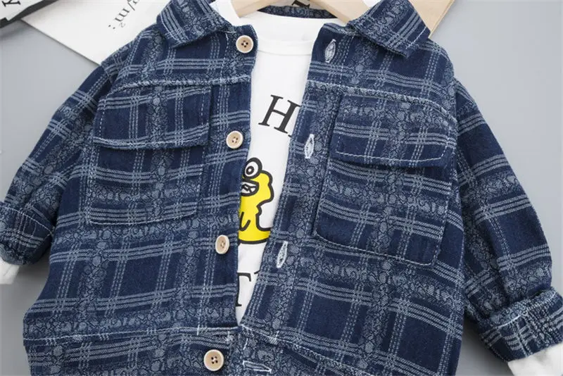 3 шт./компл. детская клетчатая футболка и брюки | Мать ребенок