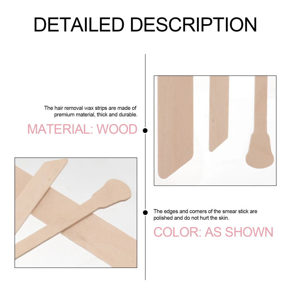

150Pcs Wooden Hair Remover Stick Professional Wax Applicator Beauty Supply