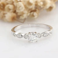 randh 0 50carat round brilliant heart arrow moissanite rings for women 14k white solid gold engagement wedding womnen rings