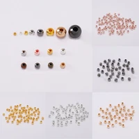 100pcs gold color metal beads smooth ball round spacer beads supplies for jewelry making accessories diy jewelry findings