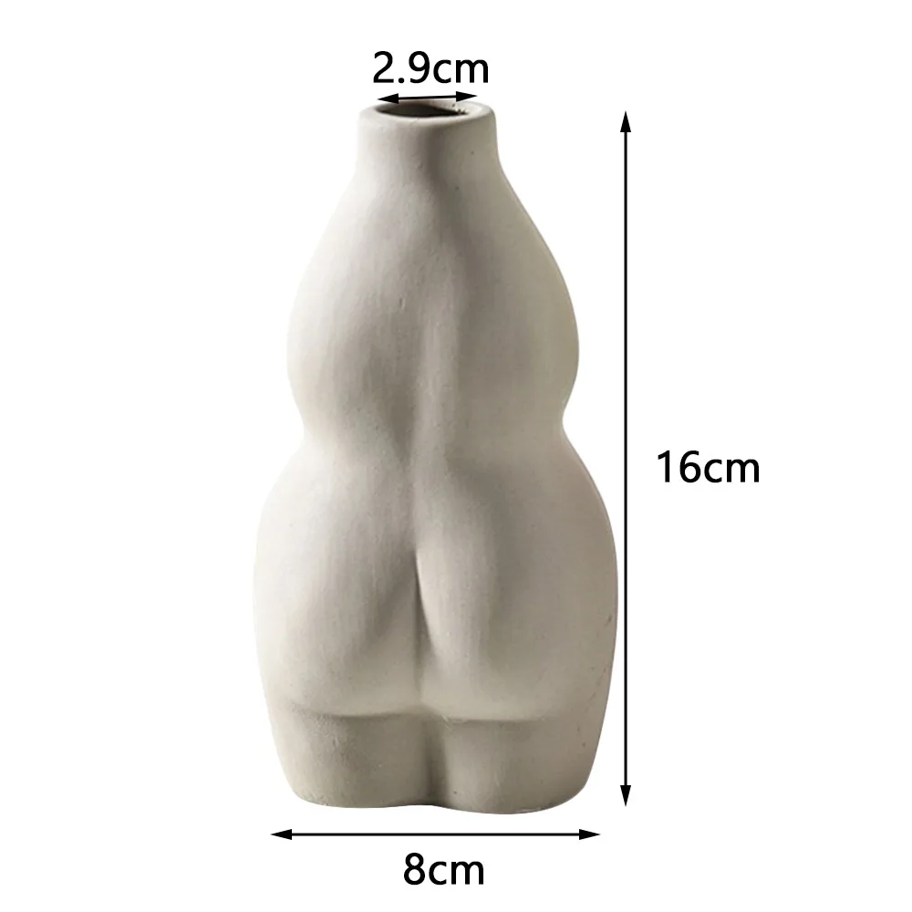 

Resin Vases Body Art Bust Statue Flower Insert Ornaments Frosted Porcelain Crafts Creativity Vase Desk Decor Home Decoration