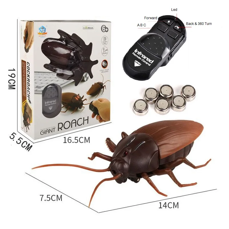 Trick Electric Cockroach Pet RC Simulation Spider Robotic Remote Control Ant Toy Halloween Xmas Mini Gift for Adult Prank Insect | Игрушки и