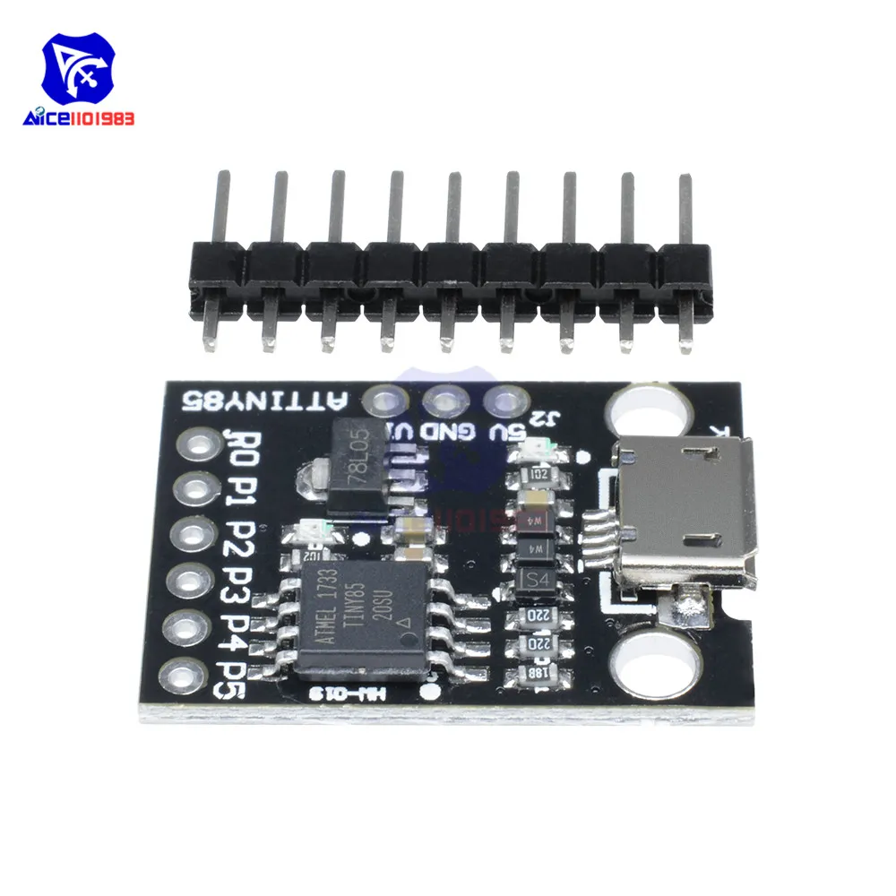 Расширительный модуль diymore ATtiny ATtiny85 Micro USB для микроконтроллера Arduino IIC I2C TWI SPI -