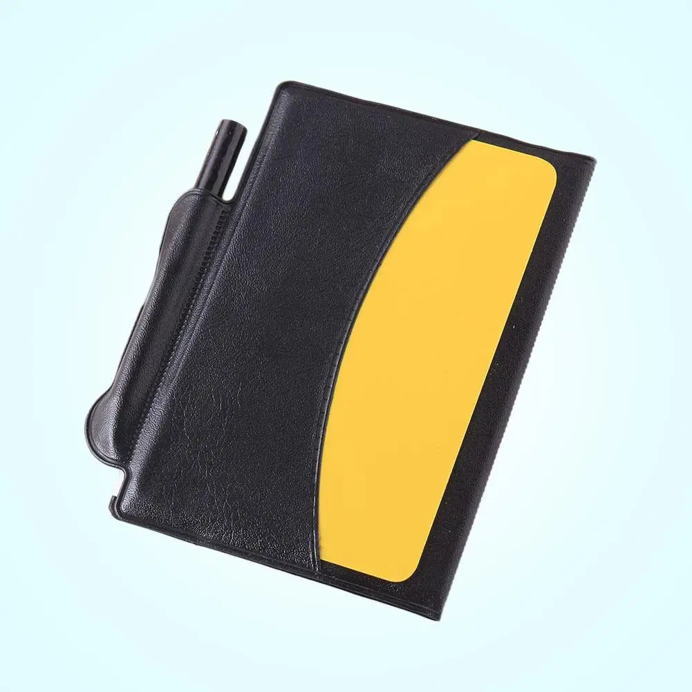 

Red/Yellow Cards Notebook Referee Wallet Pencil Set Yellow Red Card Equipment Portable Kit Useful