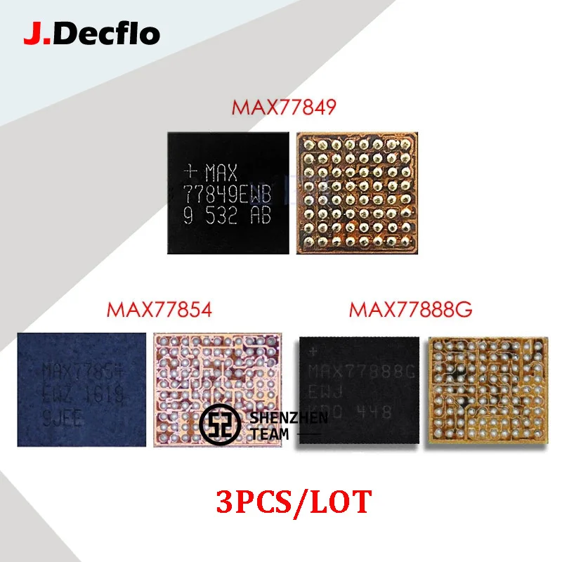 

JDecflo 3pcs/lot PMIC MAX77849 MAX77854 MAX77888 MAX77888G Power Supply IC PM For Samsung S6 S7 XIAOMI 5 Integrated Circuits