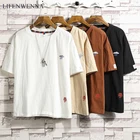 Мужская футболка LIFENWENNA, летняя, повседневная, большого размера, из хлопка, с круглым вырезом, в стиле хип-хоп, футболки с коротким рукавом